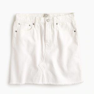 white jean denim skirt